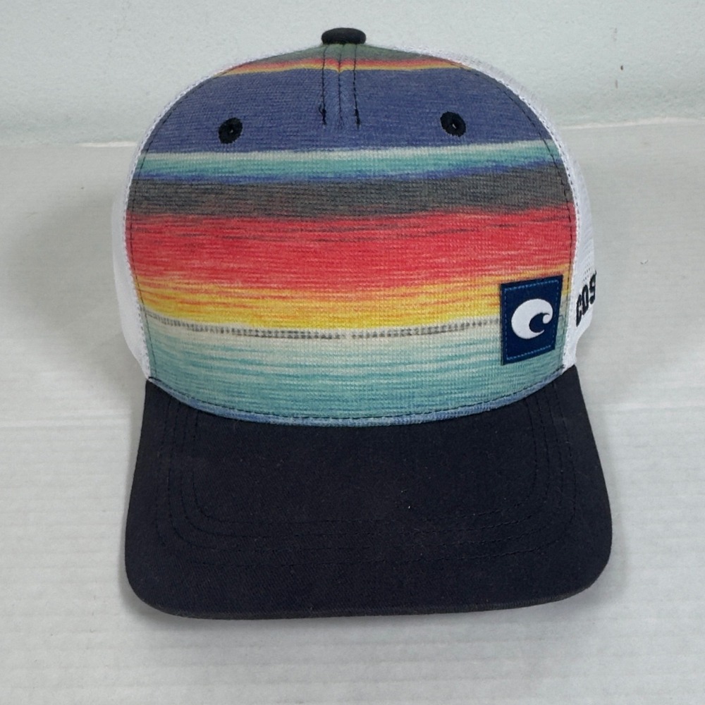 Costa‎ Del Mar Trucker Hat Mens OSFM Multi-Color Striped Mesh Snapback Coastal